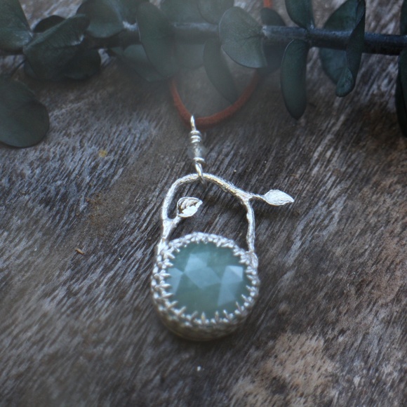 SOLD🌺Handmade Aquamarine Necklace Pendant - Picture 1 of 4